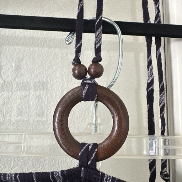 No Boundaries Jumpsuit Halter Women's XL (15-17) Blue Striped - Picture 2 of 10